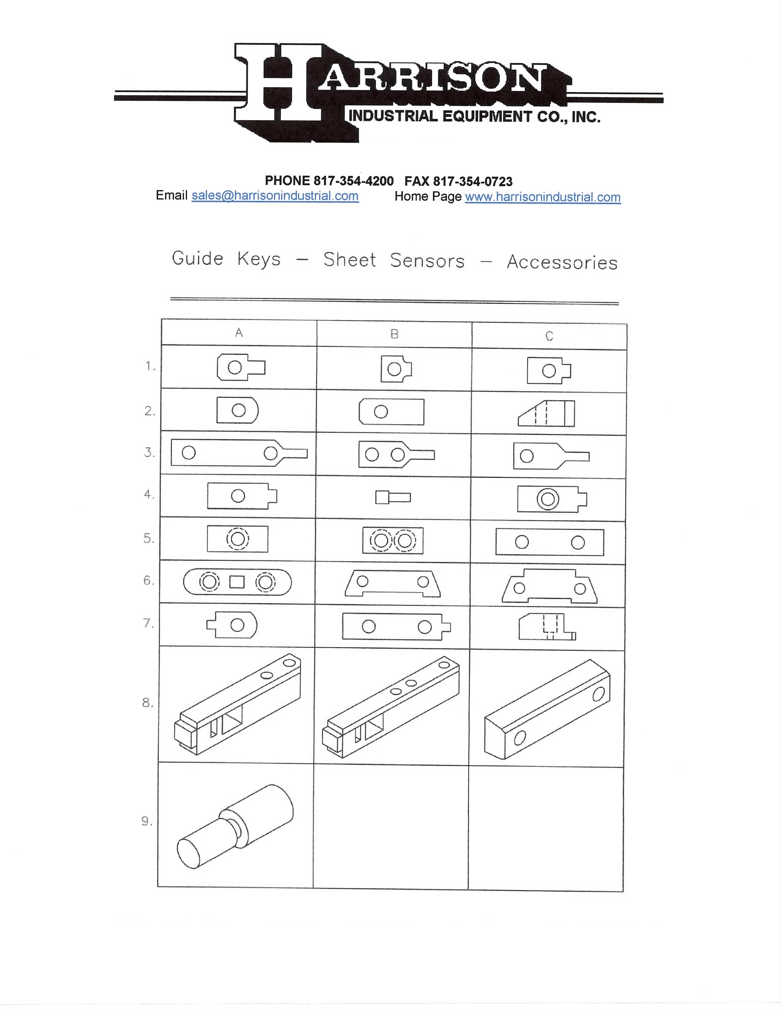 Guide Keys Sheet Sensors Accesories